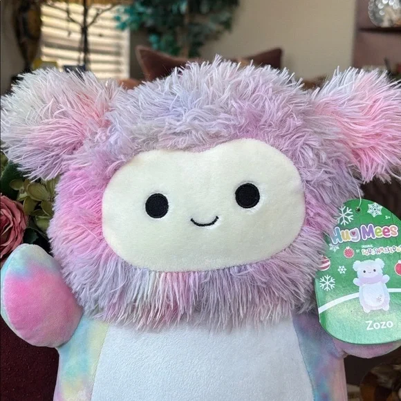 Brand New Squishmallows HugMees Christmas Zozo Pastel Rainbow Plush Snowflake